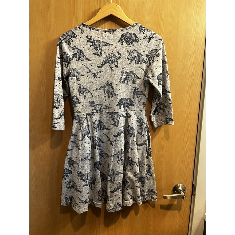 Boutique Brand L. A. Soul Dress Dinosaur Print Sz Small 3/4 Sleeve Lined Pockets - Picture 2 of 8